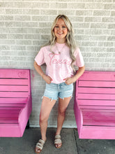 Load image into Gallery viewer, High rise light wash denim shorts
