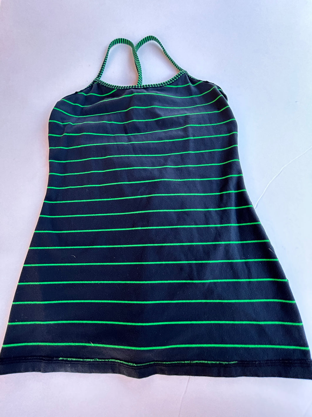 navy/green stripe Lululemon Womens Top, 8