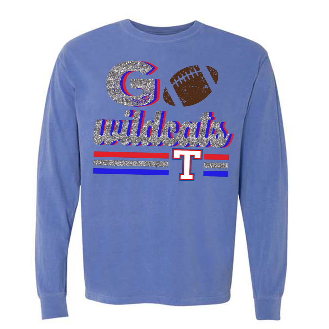 Temple Wildcats faux glitter football design
