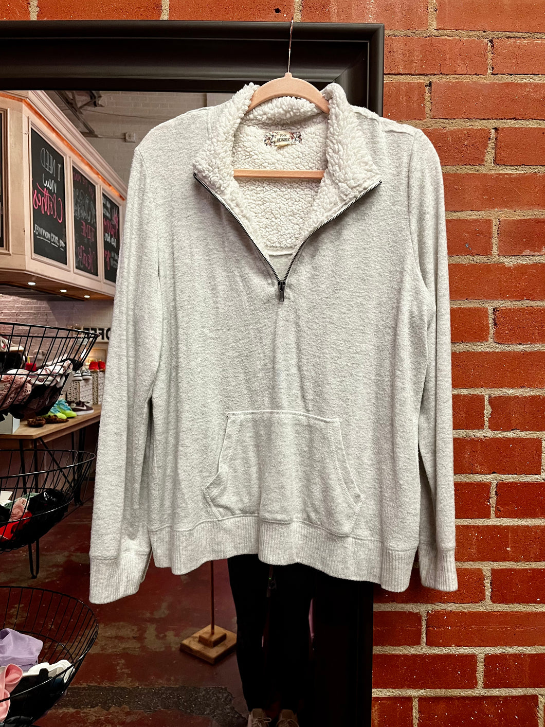 Gray Pink Republic Sweatshirt, XL