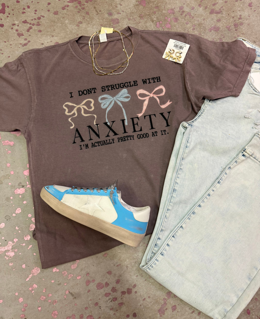 Anxiety with bows tee