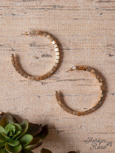 Shell stone hoop earrings