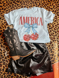 Light blue America tee