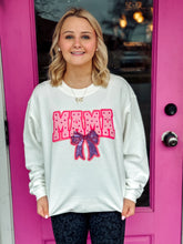 Load image into Gallery viewer, Mama bow white corded sweater
