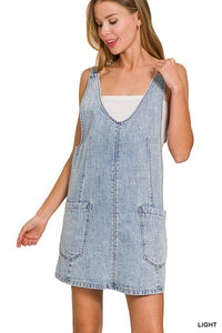 Denim overall dress
