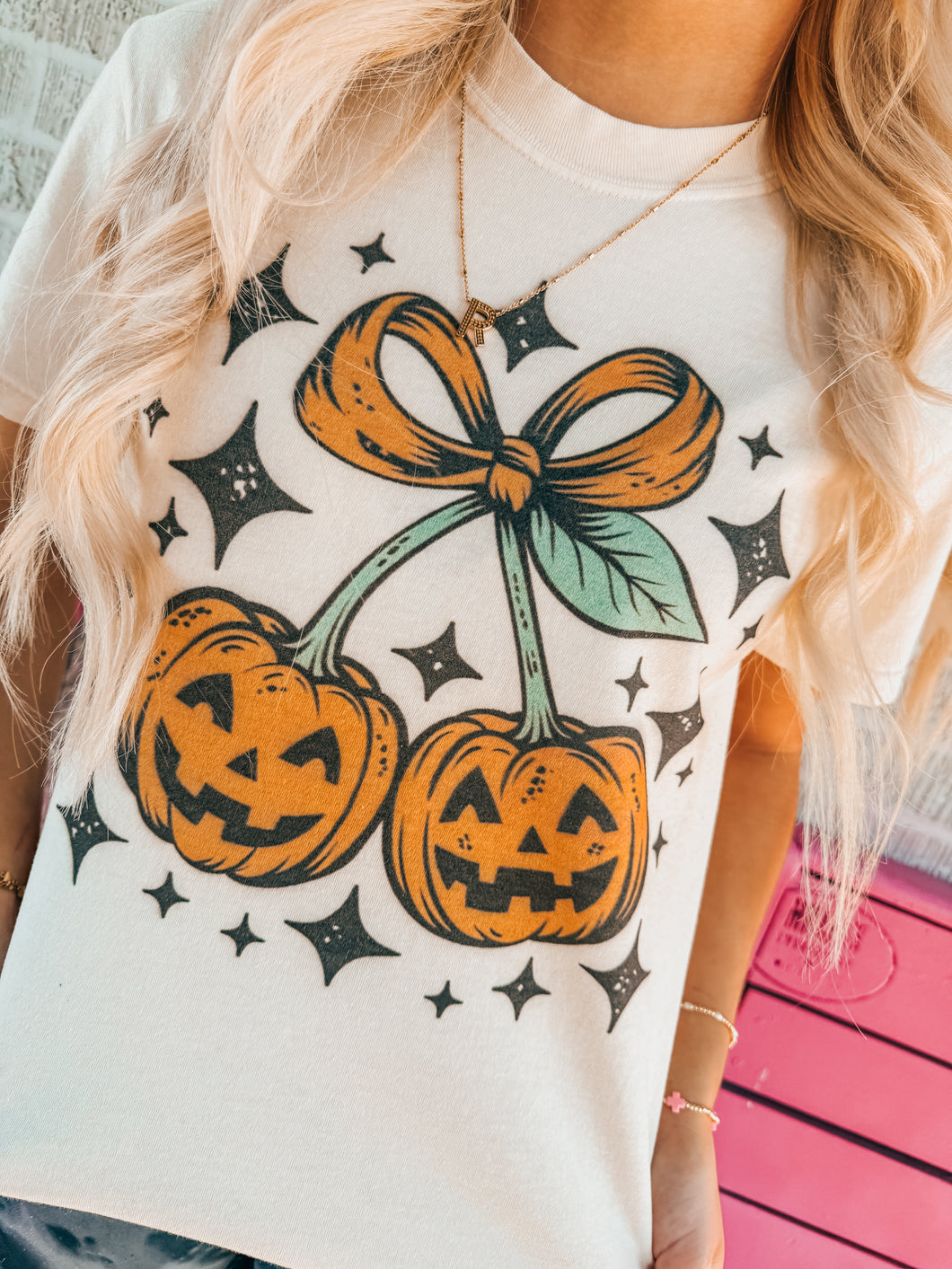 Jack O lantern cherry tee