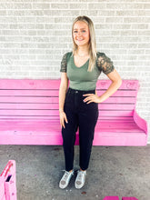 Load image into Gallery viewer, Olive Body Suit with detailed sleeve
