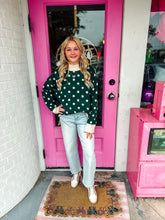 Load image into Gallery viewer, Green polka dot sweater
