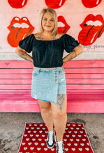 Load image into Gallery viewer, Denim button skort
