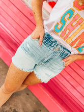 Load image into Gallery viewer, High Rise Paper Bag Distressed Shorts
