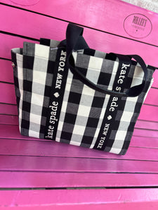 Black/white Plaid Kate Spade Handbags