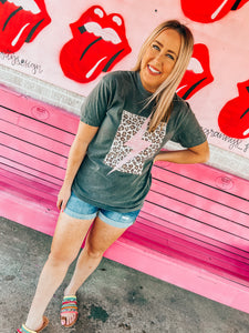 Pepper leopard lightening bolt tee