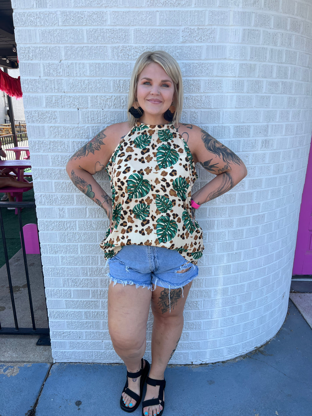 Leopard Southern Stitch Womens Top, XL