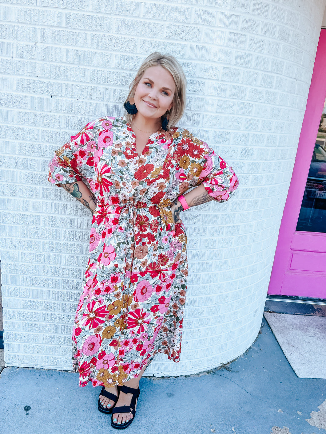 Floral Entro Womens Dress, XL