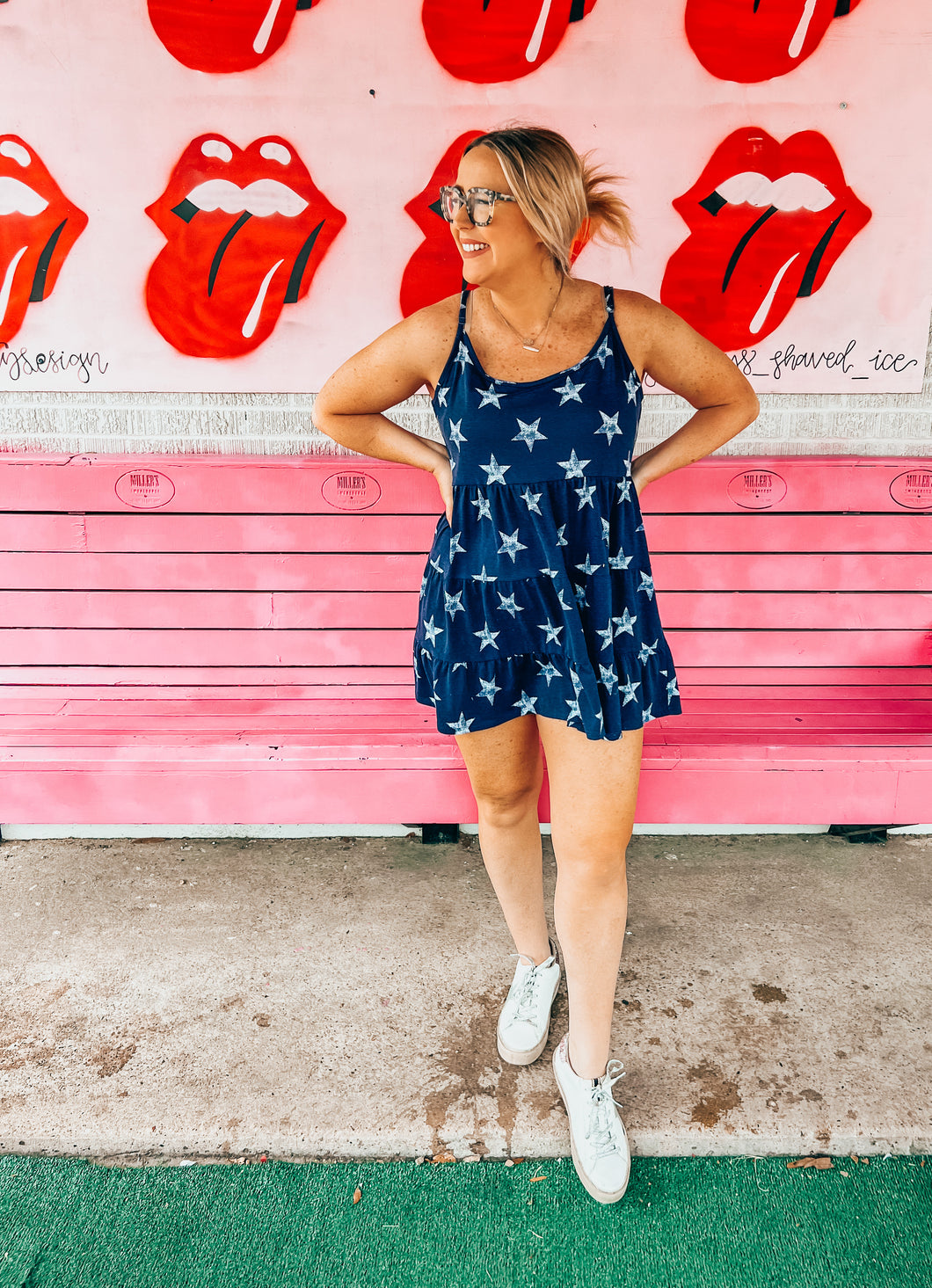 navy with stars arizona jean co Womens Dress, 2XL