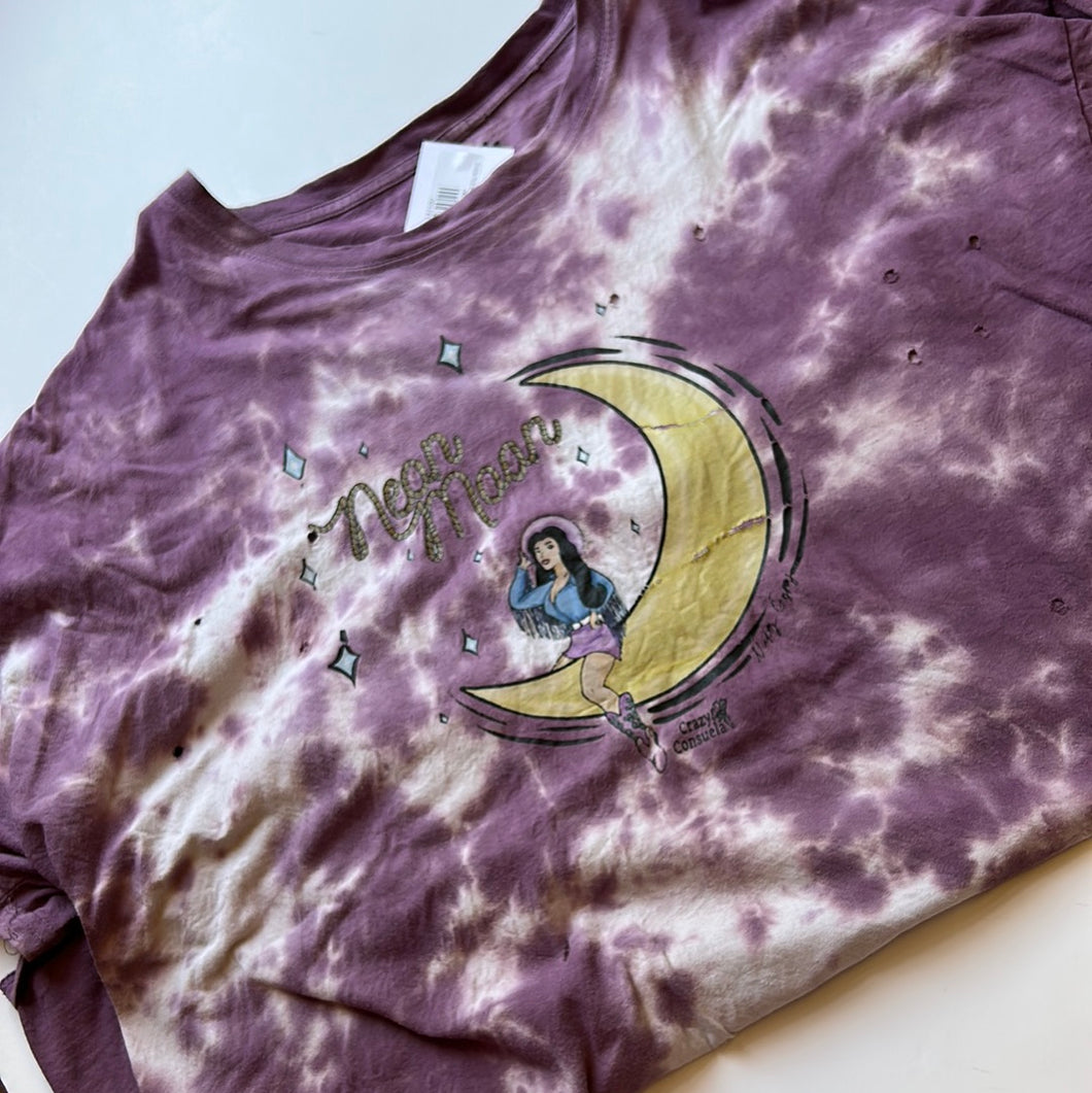 Purple Pink Bulldog Womens Graphic Tee, Medium