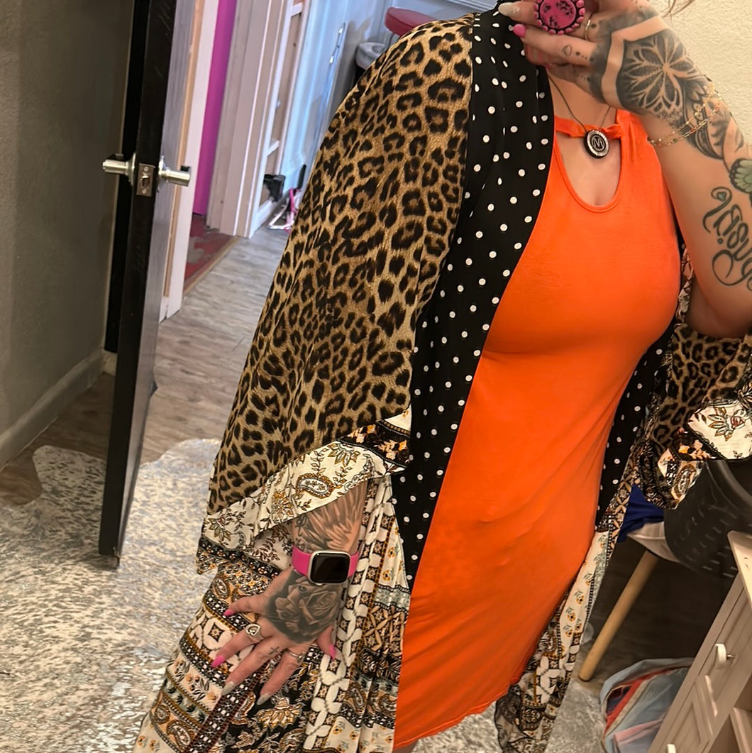 Leopard Paisley Altr'd State Kimono, M/L