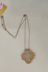 ivory/gray Pink Bulldog Necklaces