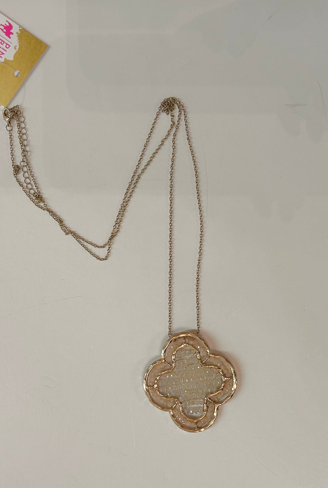 ivory/gray Pink Bulldog Necklaces