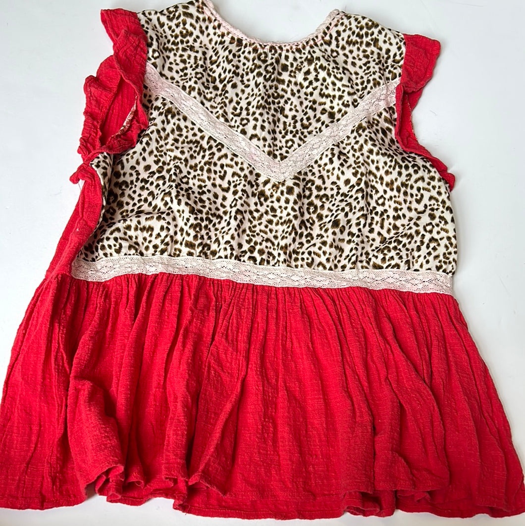 Red Leopard Umgee Womens Top, Large
