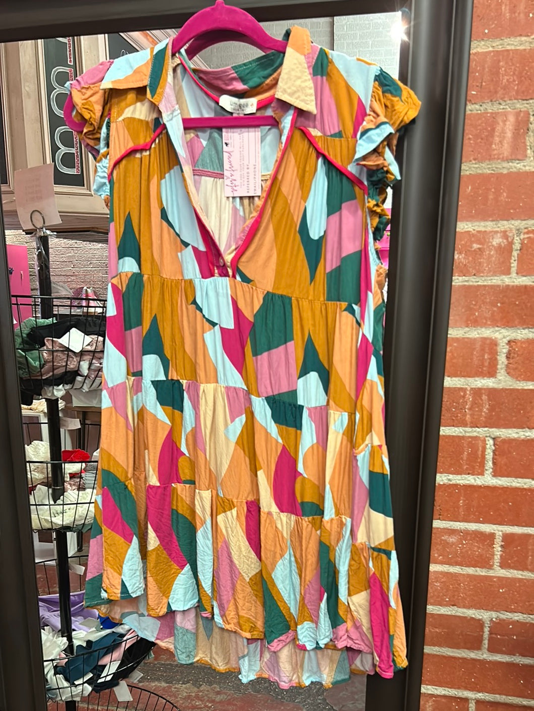 geo multicolor Umgee Womens Dress, XL