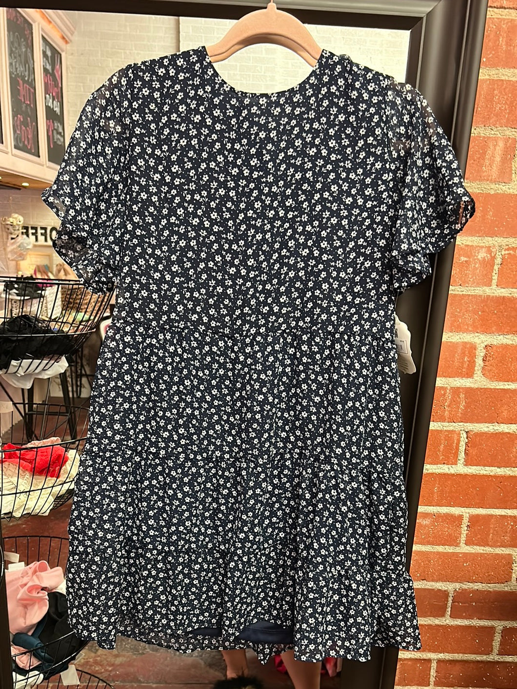 Navy Floral Altr'd State Womens Dress, Large