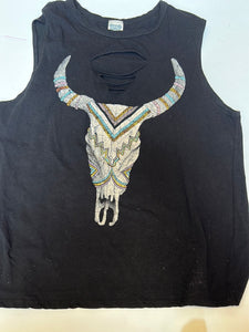 Black Color Bear Womens Tanks, Large