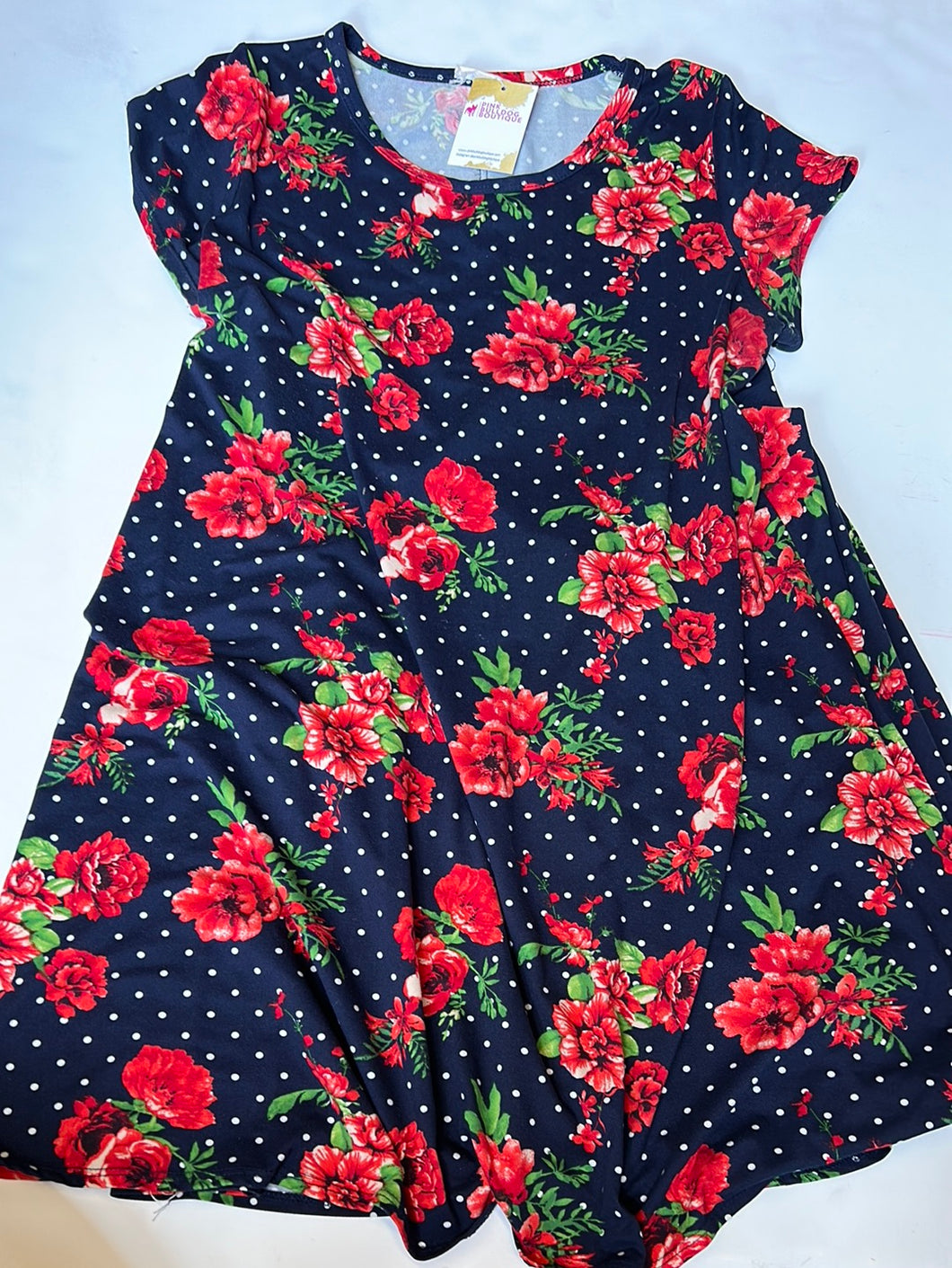 floral polka dots DIMC Womens Dress, 2XL