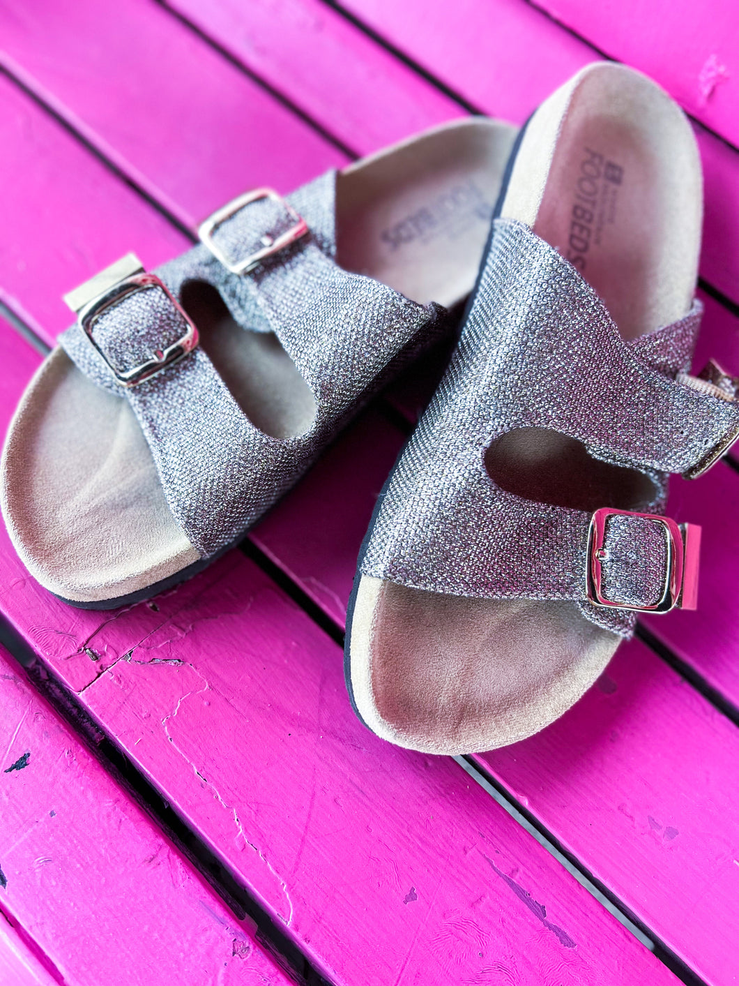 Silver White Mountain Footbeds Shoes, 8