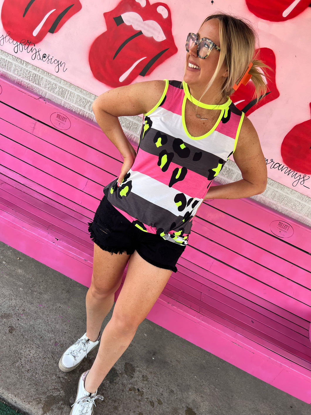Neon Leopard now in forever Womens Tanks, Medium