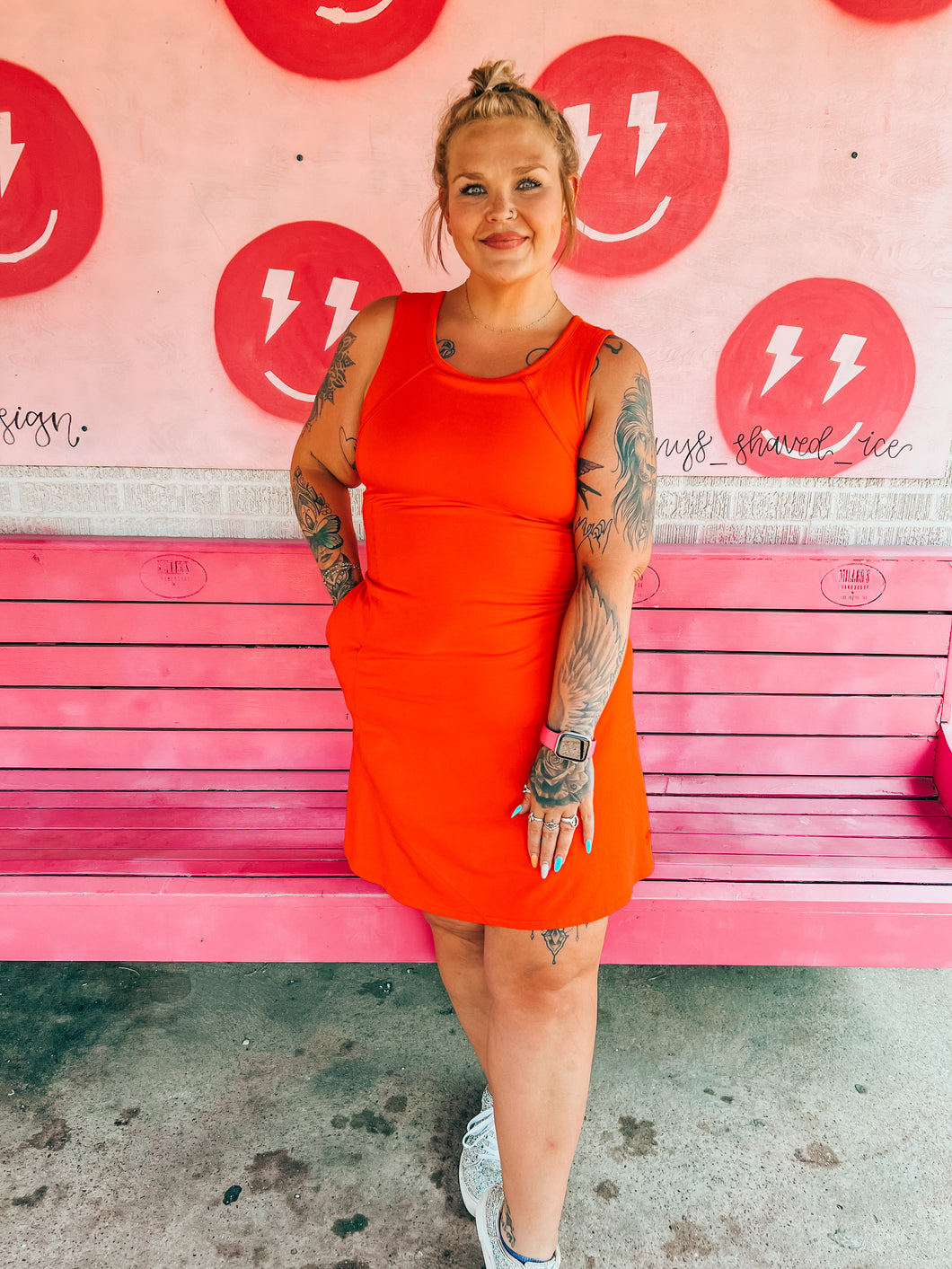 Tomato red Hard Wear Womens Dress, Large