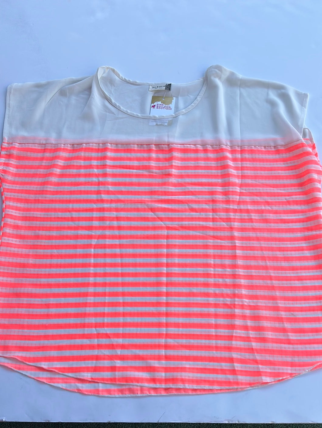 Coral Stripe John and Anna Womens Top, 3x