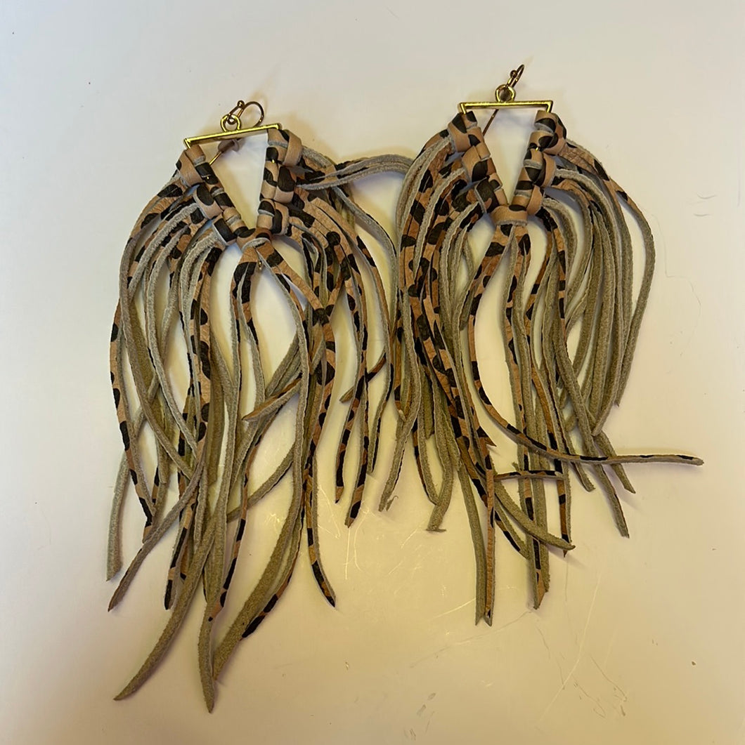 Leopard Fringe Jems By Jess Earrings