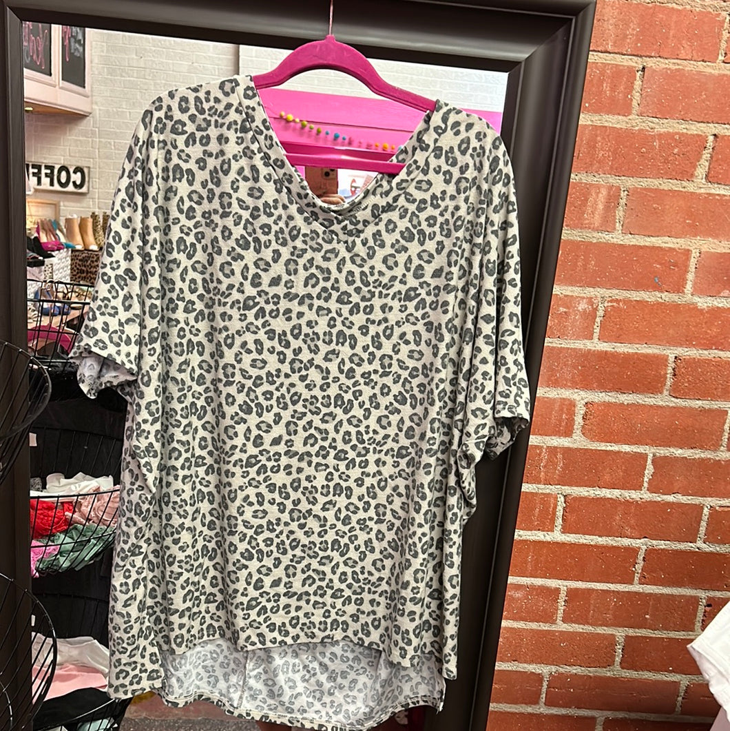 Leopard Haptics Womens Top, 3XL