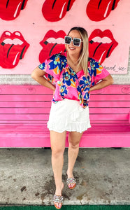 Linen ruffle skort/skirt