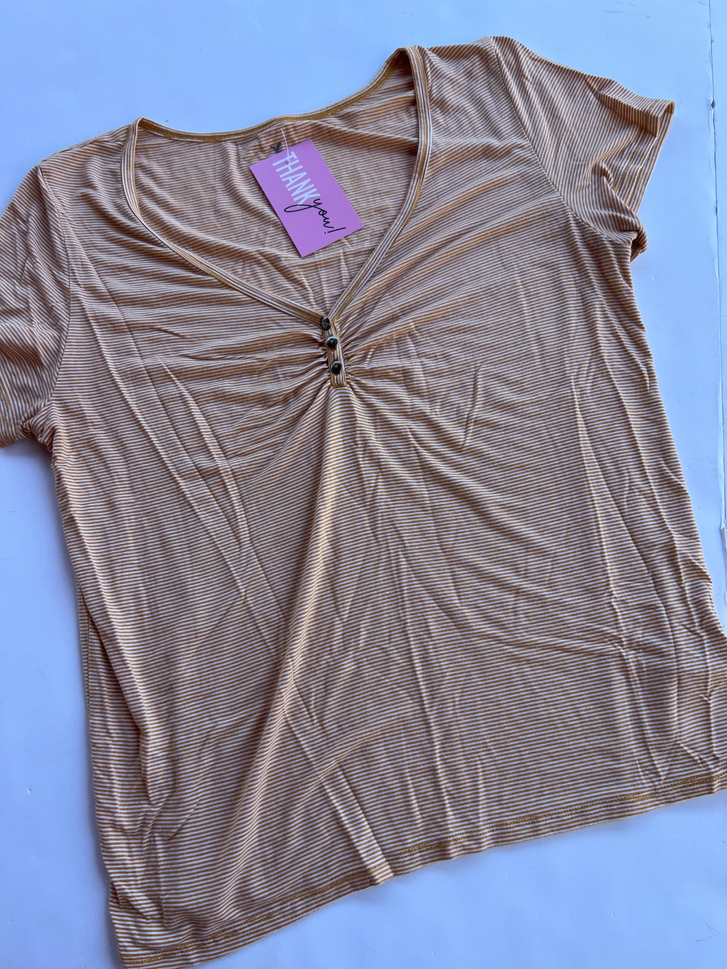 mustard stripes American Eagle Womens Top, Large