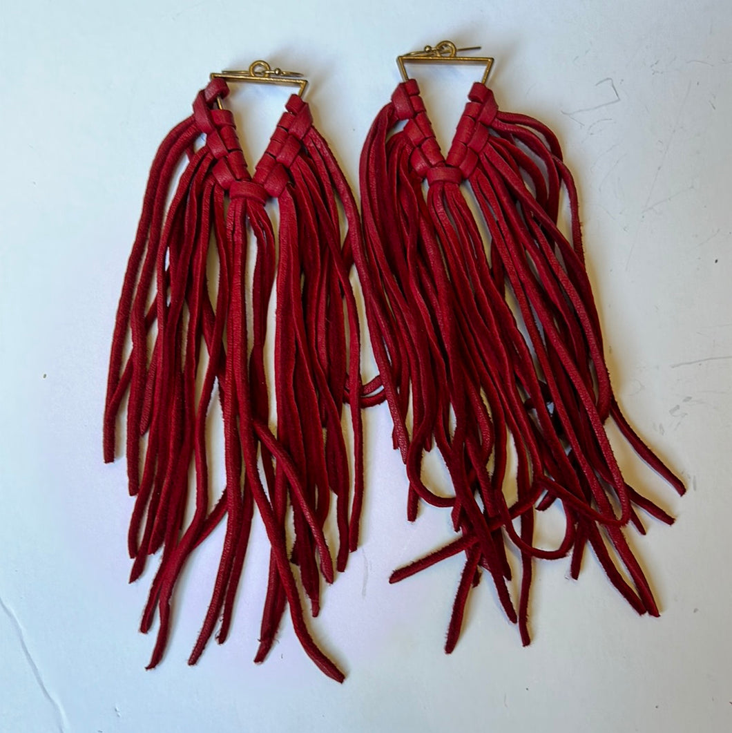 Red Fringe Jems By Jess Earrings