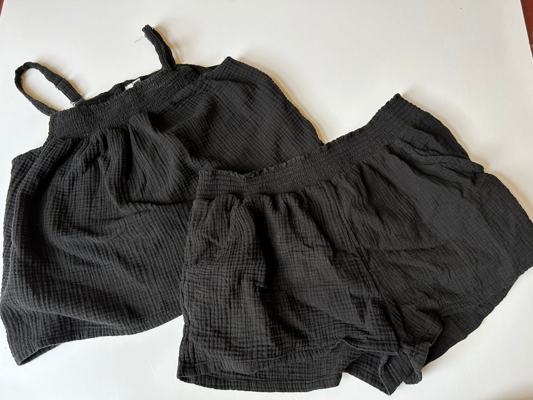 Black Xhilaration Short Lounge Set, XL