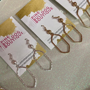 Metal hexagon earrings