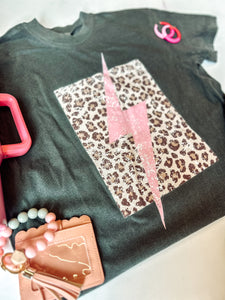 Pepper leopard lightening bolt tee