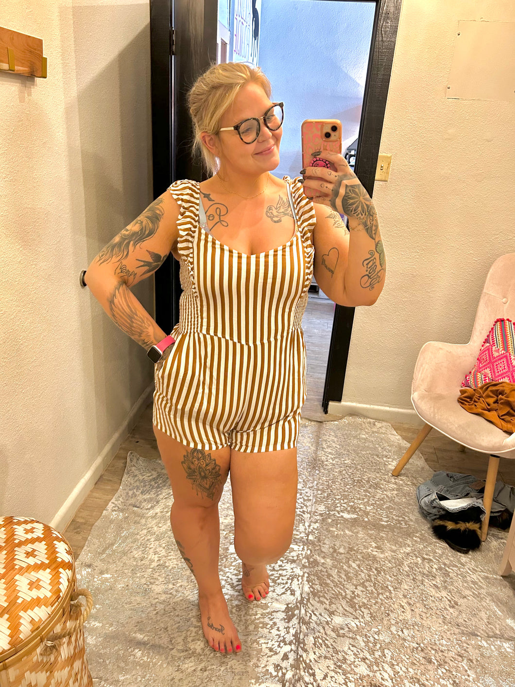 Stripes Jessica Simpson Romper, XL