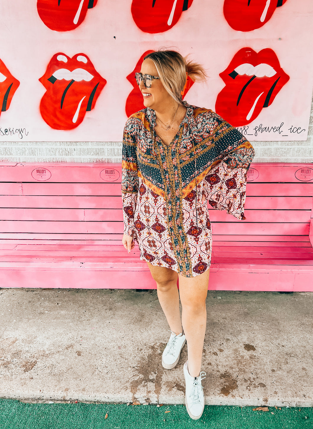 Floral Umgee Womens Dress, 1XL