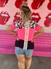 Load image into Gallery viewer, pink leopard Pink Bulldog Womens Top, XL
