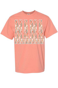 Peach floral custom name/word tee