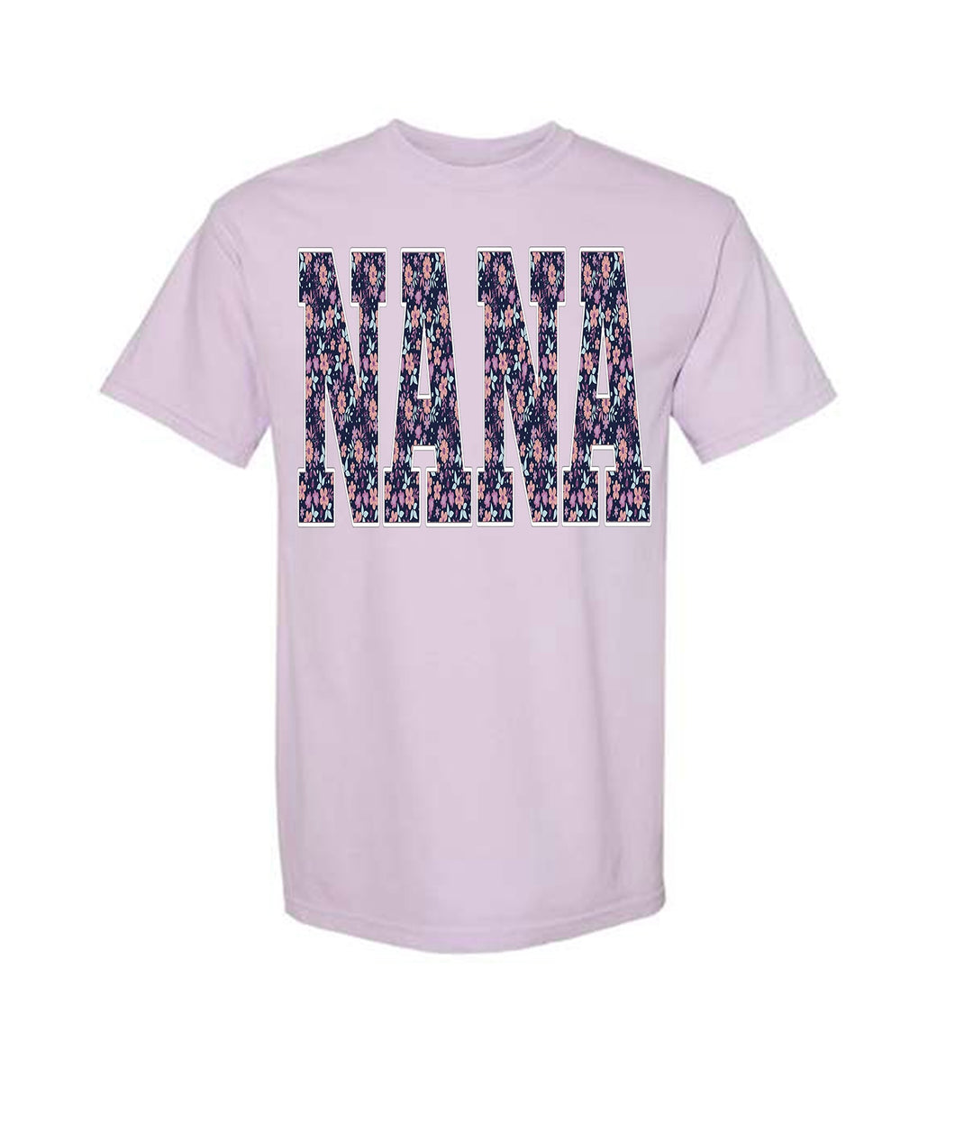 Purple floral custom name/word tee