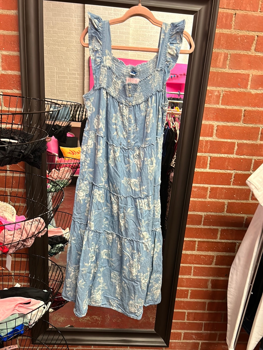Denim Floral Old Navy Womens Dress, XL