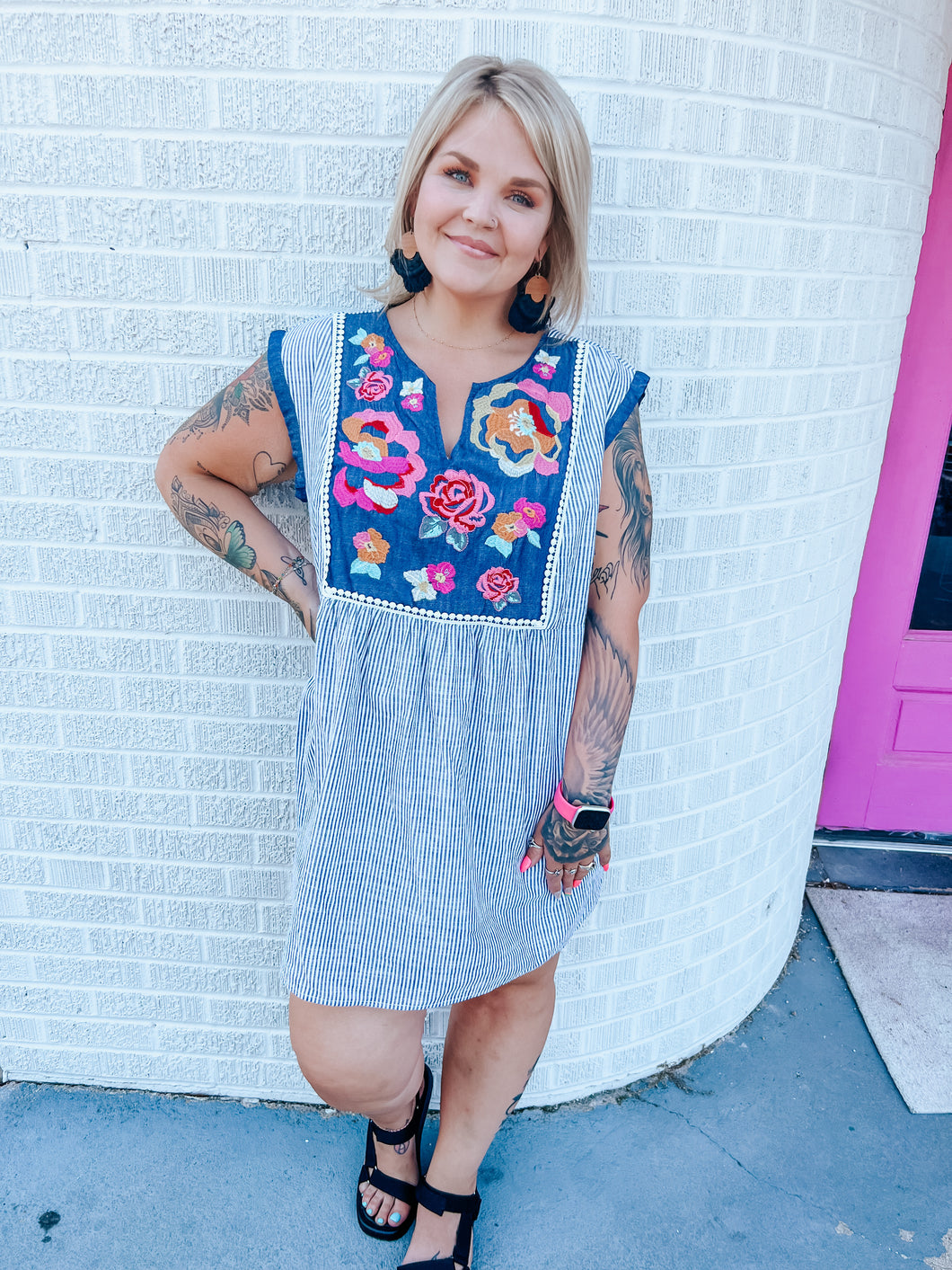 Stripes Savanna Jane Womens Dress, 1X