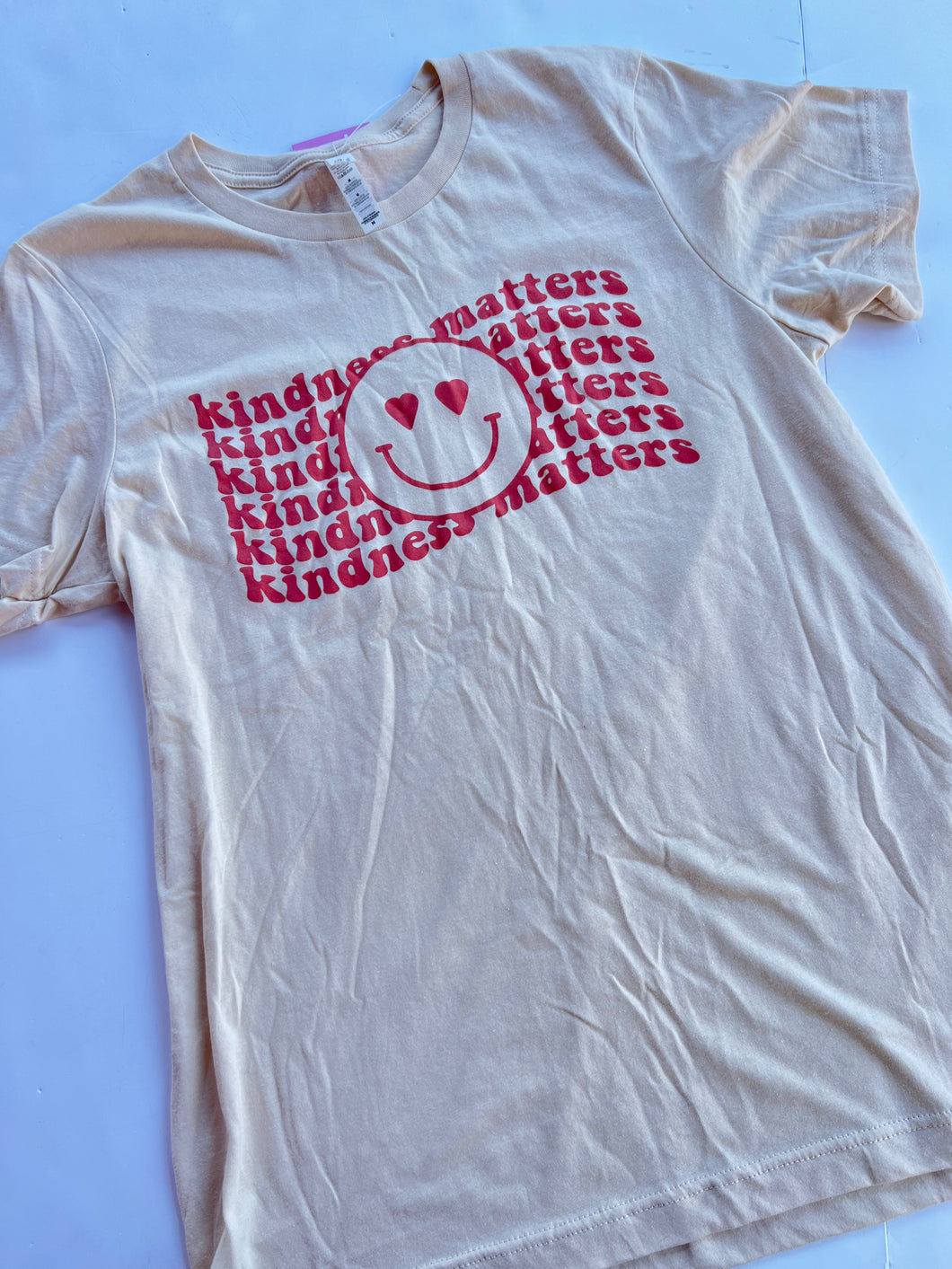 Sand Pink Bulldog Womens Graphic Tee, Medium