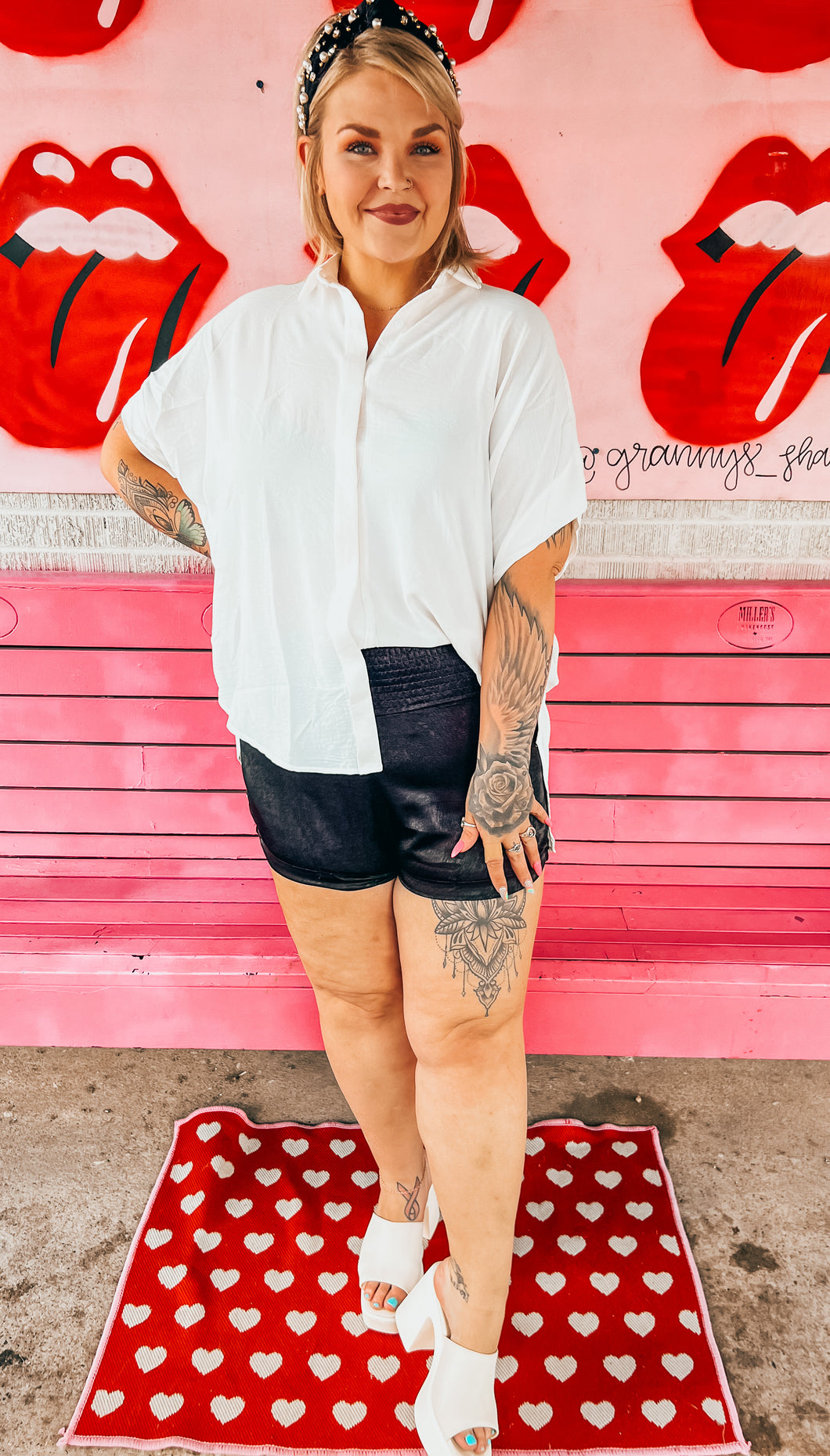 White oversized button up