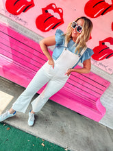 Load image into Gallery viewer, White crop overalls
